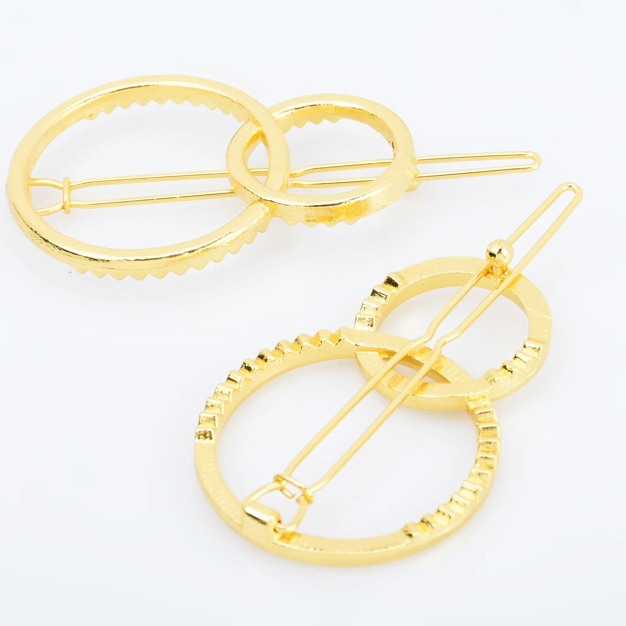 1 1/4 Alloy Geometric minimalistic hair clip Minimalist Hair Accessory Circle hair clip Ladies Hair Jewelry 5pcs 102911