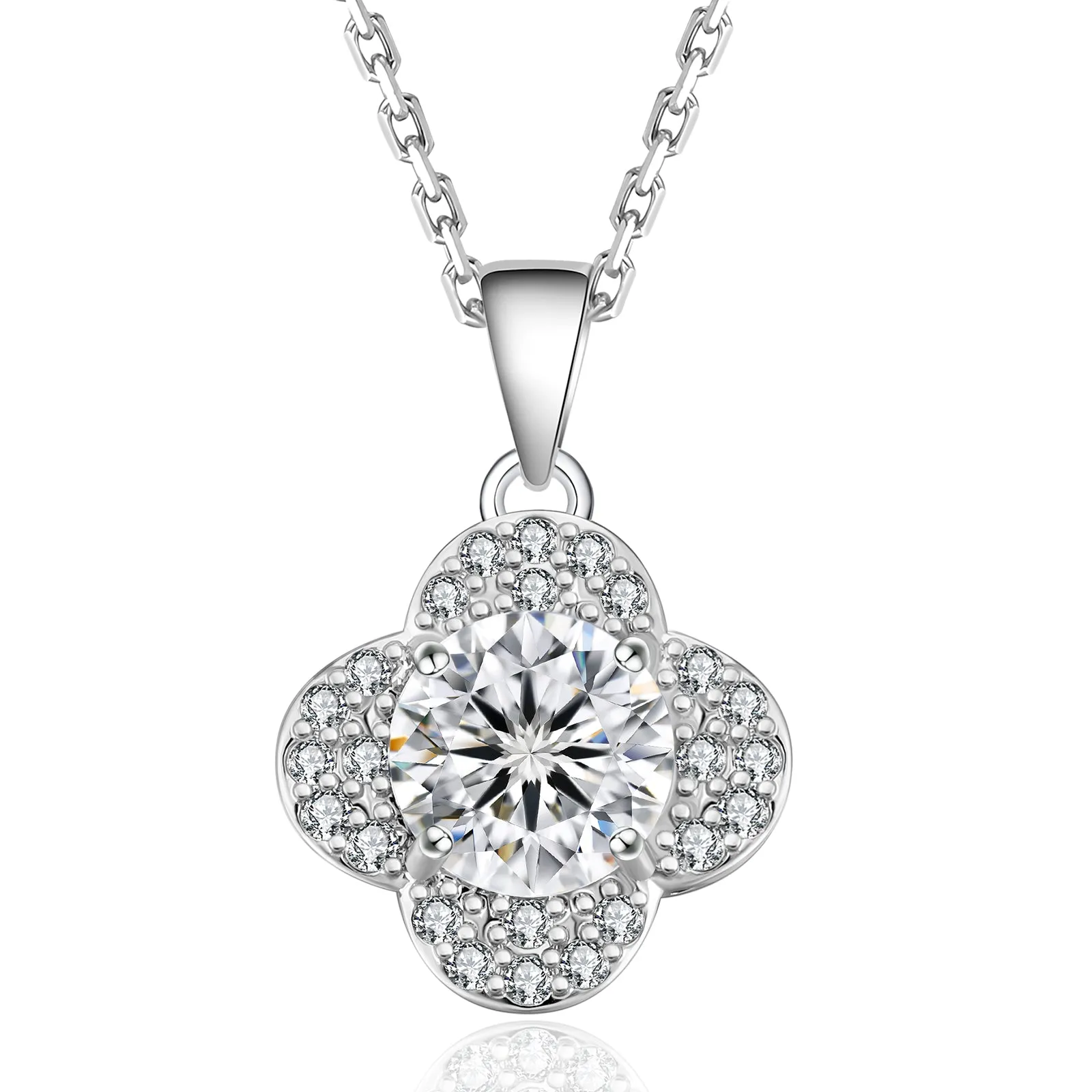 1.00 Carats VVS1 Moissanite Pendant Necklace for Women 0397 KRKC