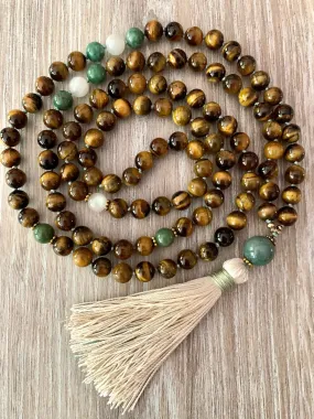 108 Beads Tiger Eye Mala Necklace - Capricorn Birthstone Mala