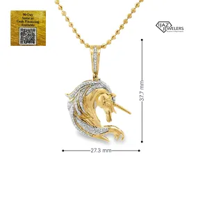 10K Gold 0.25 CTW Diamond Unicorn Charm