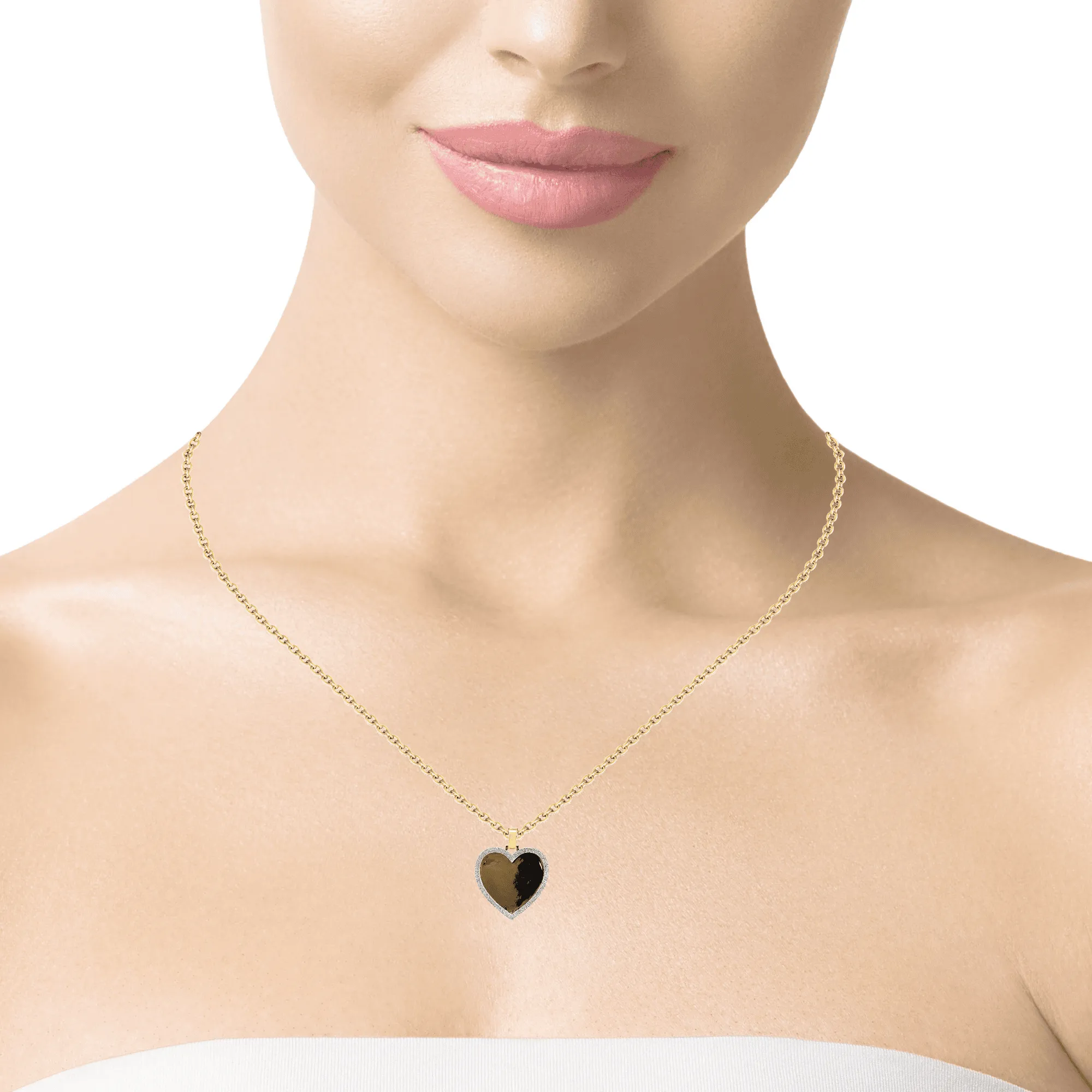 10K Gold 0.74 CTW Diamond Heart Picture Charm