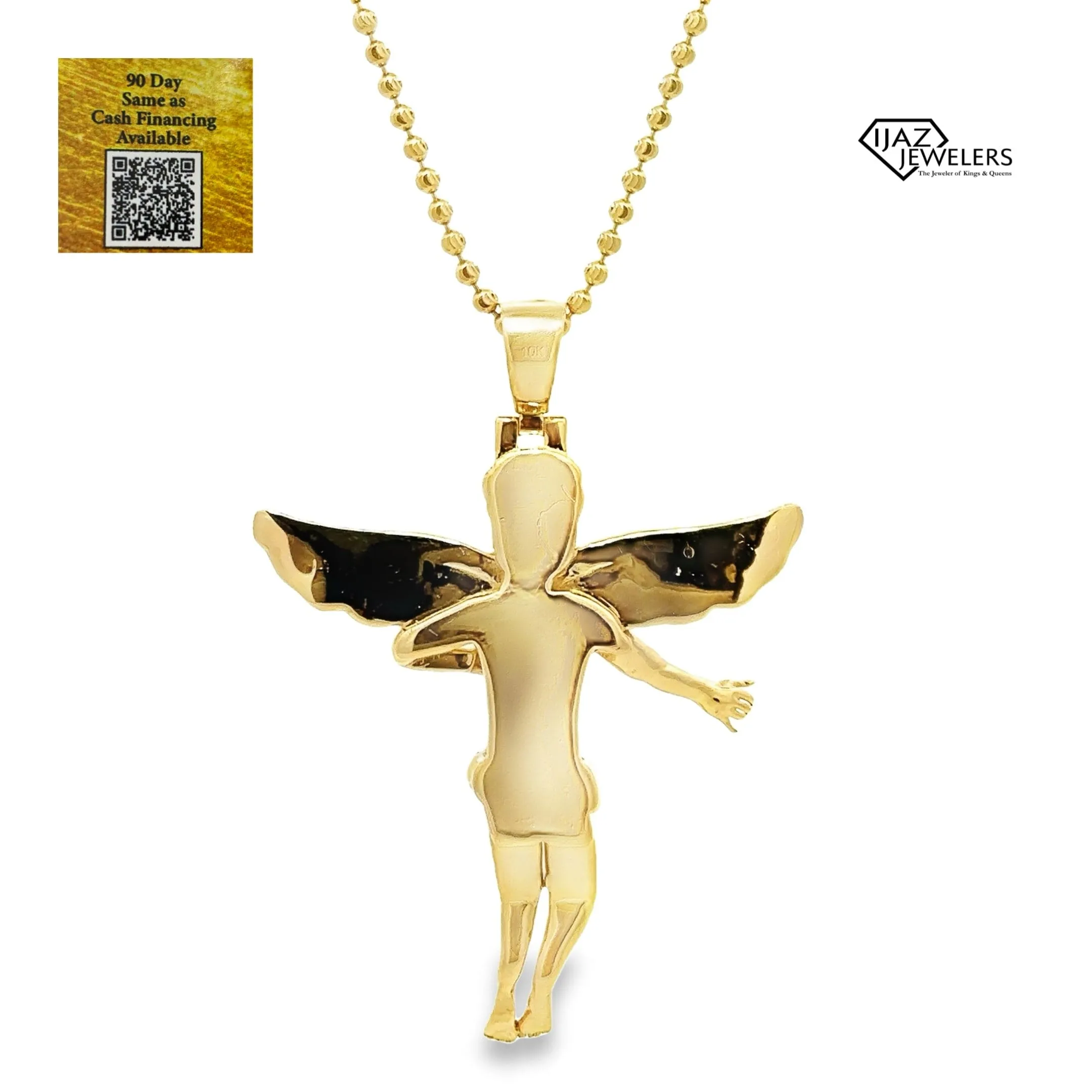 10K Gold 0.80 CTW Diamond Angel Charm