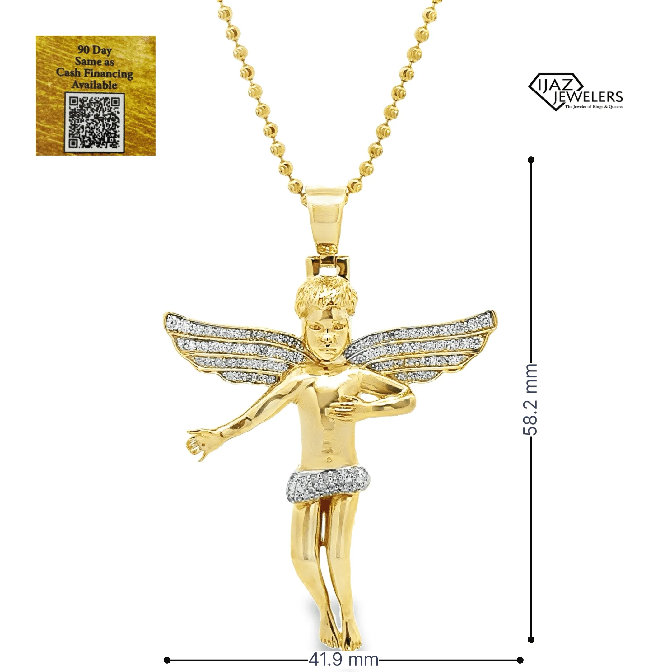 10K Gold 0.80 CTW Diamond Angel Charm