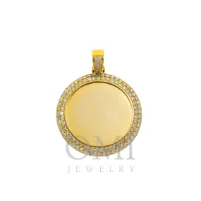 10K GOLD ROUND DIAMOND CIRCLE PICTURE PENDANT 2.15 CT