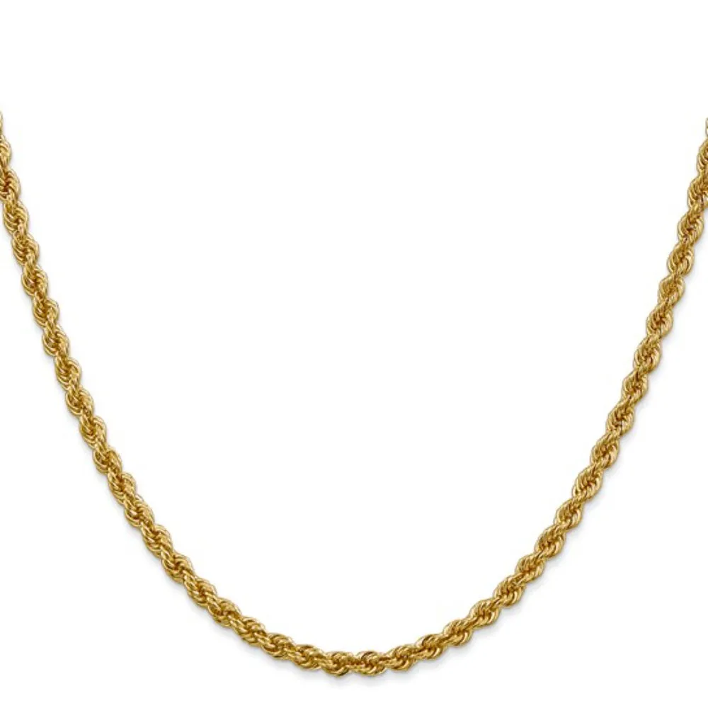 14k Gold 3mm Rope Chain, 20