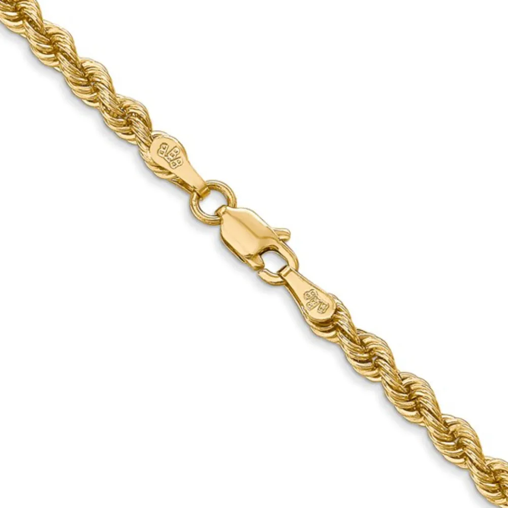 14k Gold 3mm Rope Chain, 20