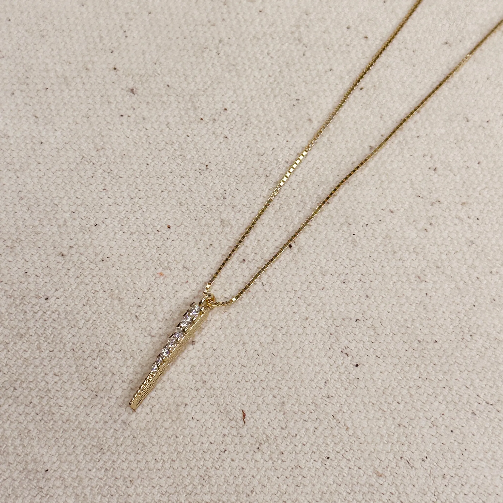 18k Gold Filled CZ Spear Necklace