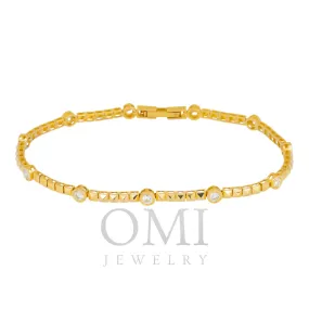 18K GOLD ROUND DIAMOND THIN BRACELET 0.90 CT