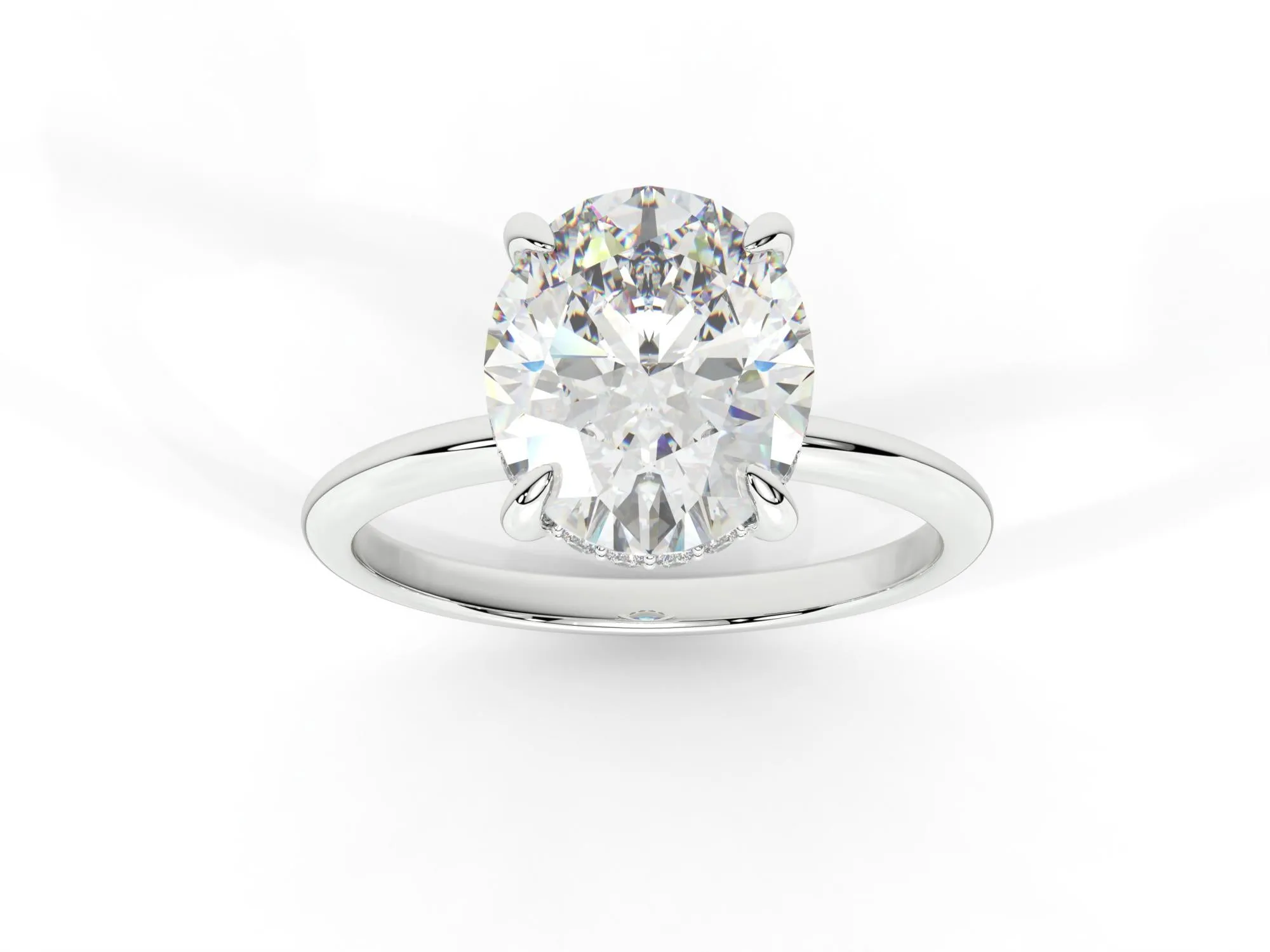 3.00ct Oval cut moissanite engagement ring