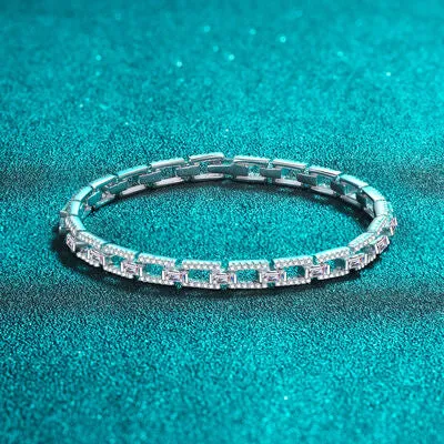 3.2 Carat Moissanite 925 Sterling Silver Bracelet