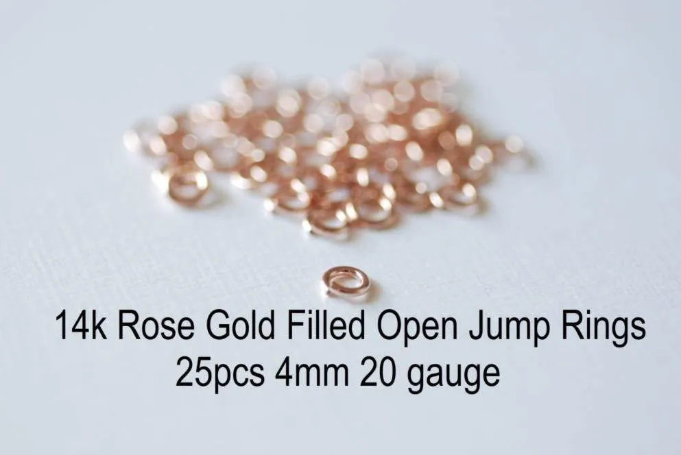 4mm 22 Gauge Open Jump Rings, Choose Sterling Silver, 14k Gold Filled, 14k Rose Gold Filled 4mm Open Jump ring, 4mm 22ga, Jewelry Findings