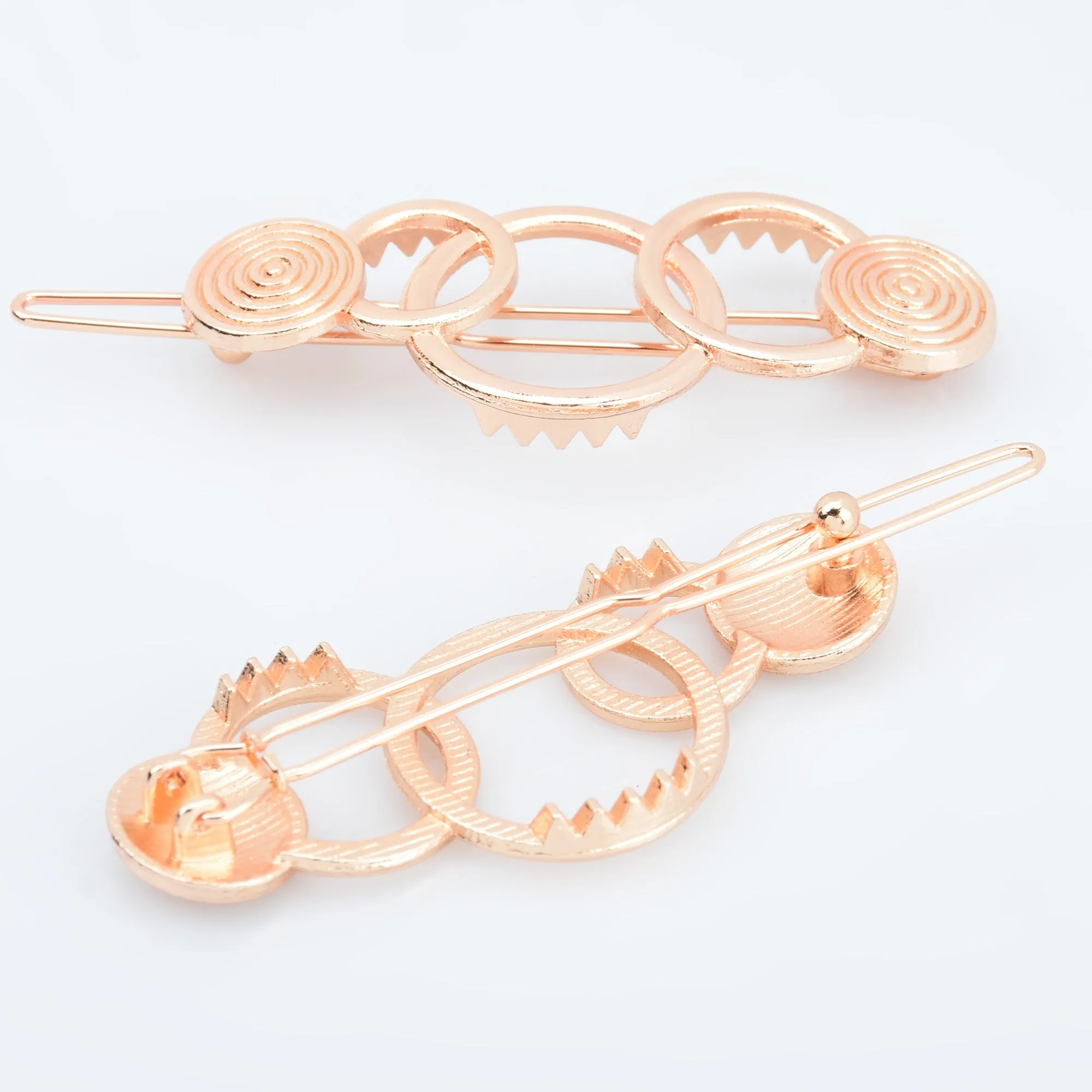 7/8*2 1/8 Alloy Geometric Hair Clip Minimalist Hair Accessory Circle Hair Clip Barrette Hair Slide 5pcs 102915