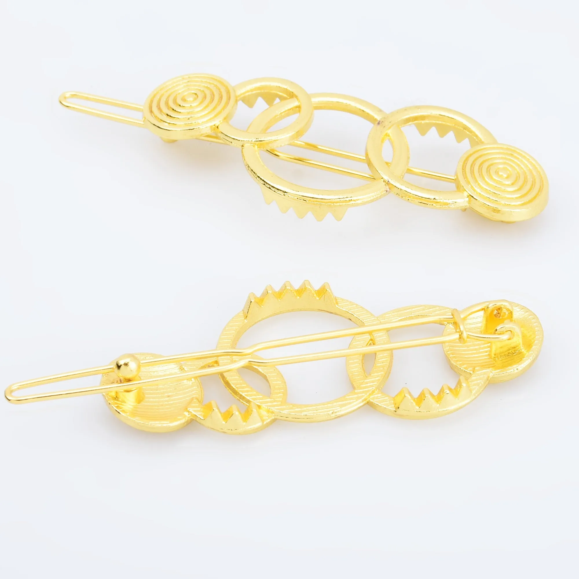 7/8*2 1/8 Alloy Geometric Hair Clip Minimalist Hair Accessory Circle Hair Clip Barrette Hair Slide 5pcs 102915