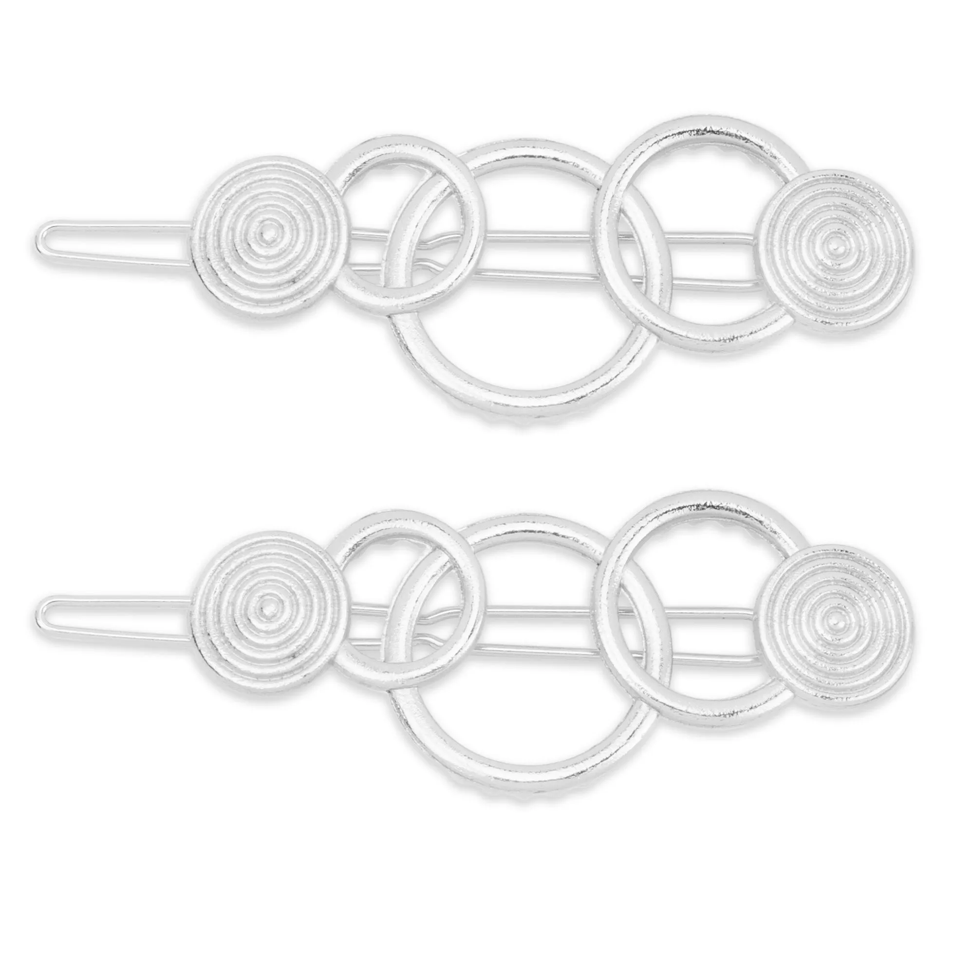 7/8*2 1/8 Alloy Geometric Hair Clip Minimalist Hair Accessory Circle Hair Clip Barrette Hair Slide 5pcs 102915