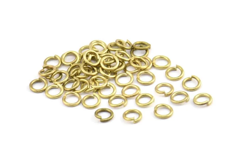 7mm Jump Ring - 250 Raw Brass Jump Rings (7x1.2mm) A0330