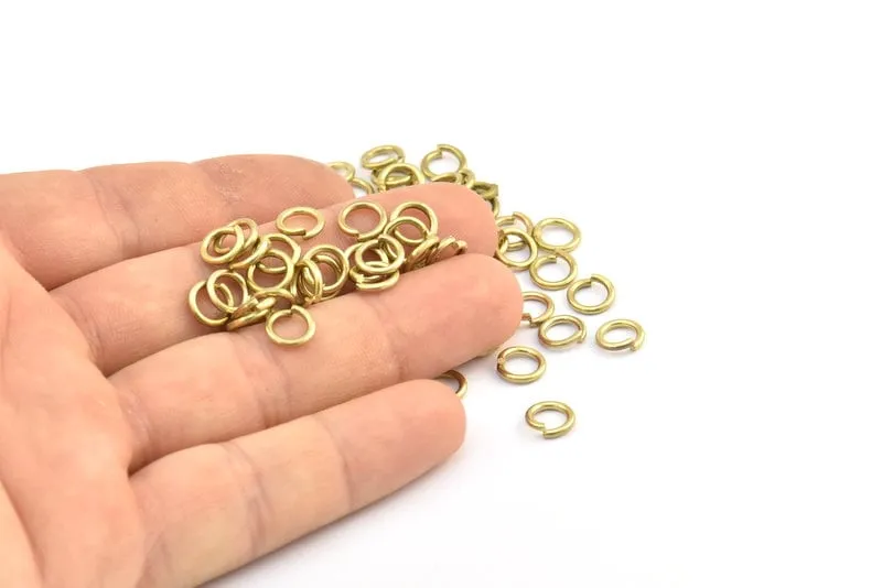 7mm Jump Ring - 250 Raw Brass Jump Rings (7x1.2mm) A0330