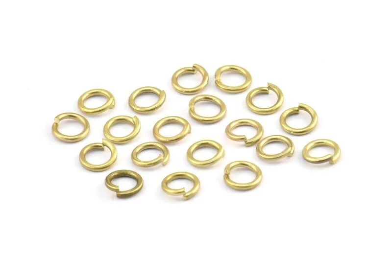 7mm Jump Ring - 250 Raw Brass Jump Rings (7x1.2mm) A0330