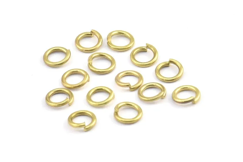 7mm Jump Ring - 250 Raw Brass Jump Rings (7x1.2mm) A0330