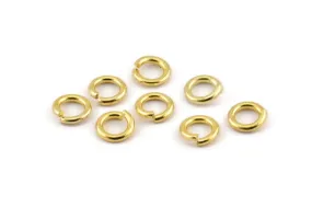 8mm Jump Ring - 100 Raw Brass Jump Rings (8x1.5mm) D0373