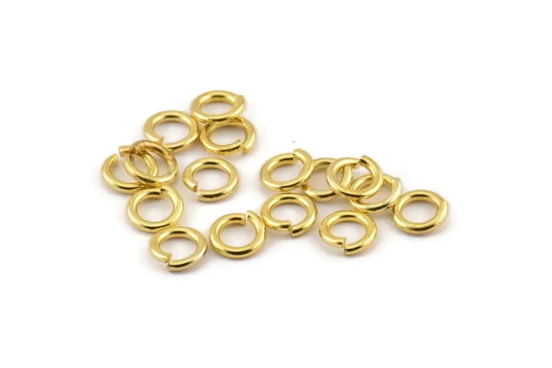 8mm Jump Ring - 100 Raw Brass Jump Rings (8x1.5mm) D0373