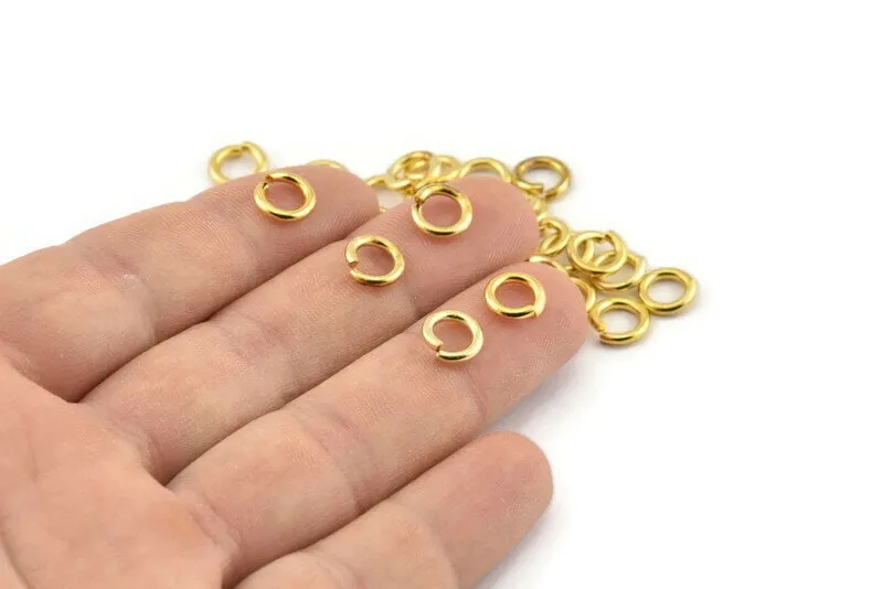 8mm Jump Ring - 100 Raw Brass Jump Rings (8x1.5mm) D0373