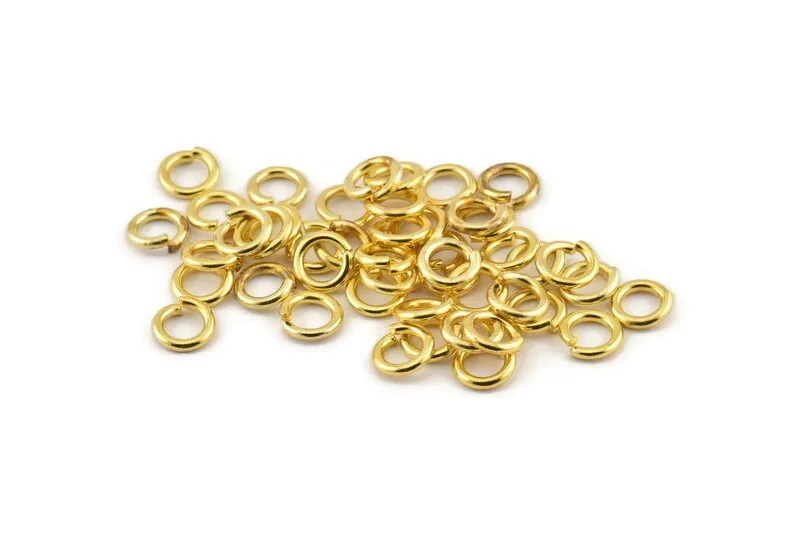 8mm Jump Ring - 100 Raw Brass Jump Rings (8x1.5mm) D0373