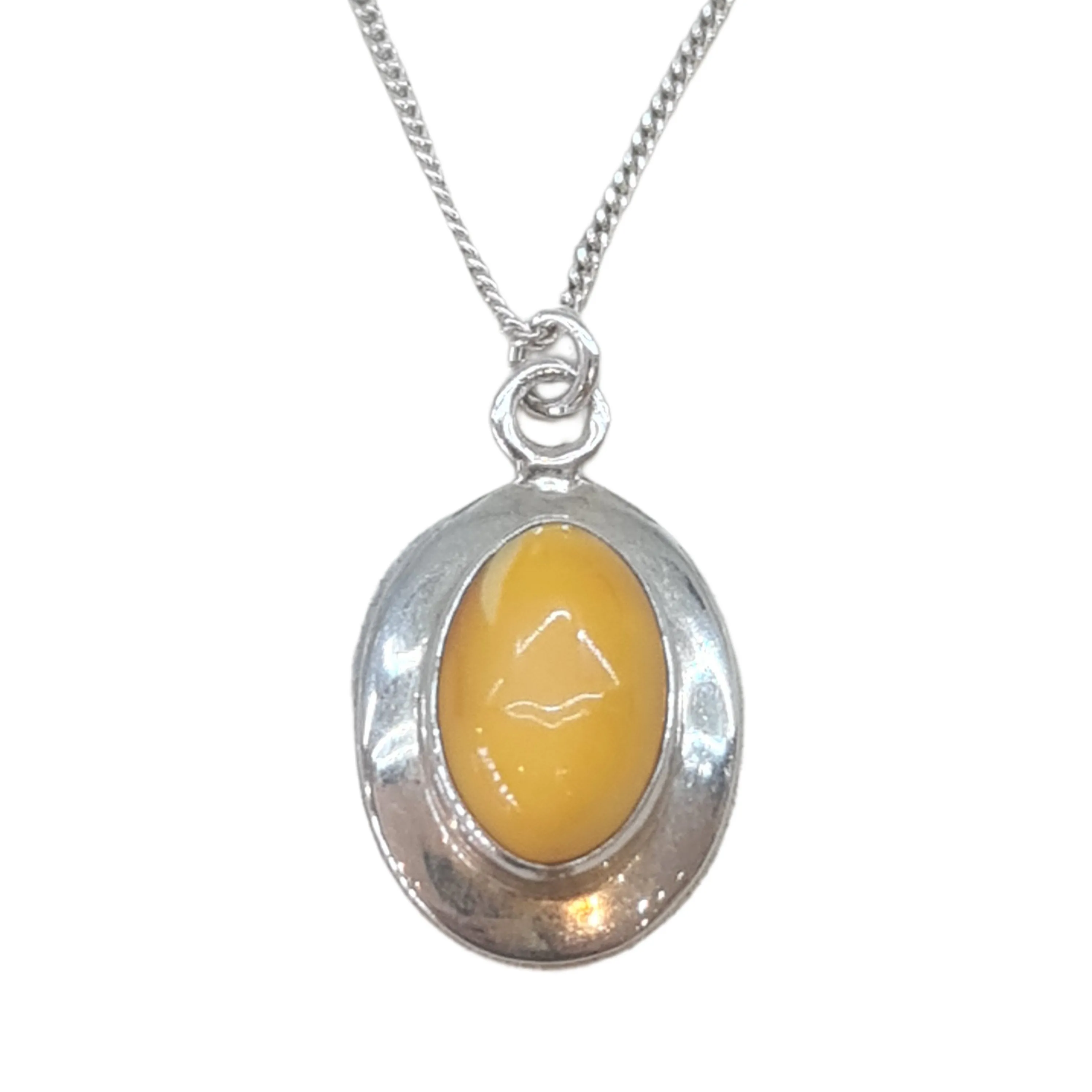 Amber butterscotch pendant necklace