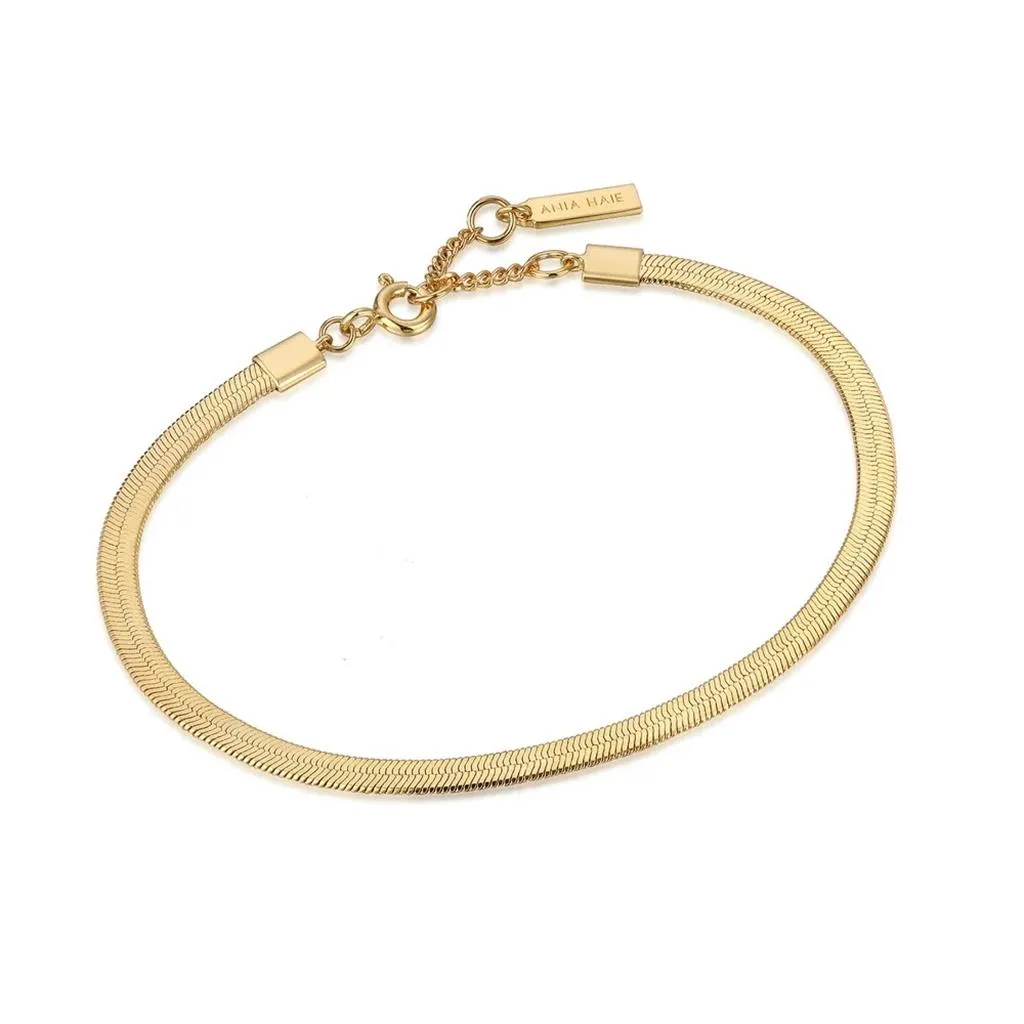 Ania Haie Link Up Flat Snake Chain Bracelet