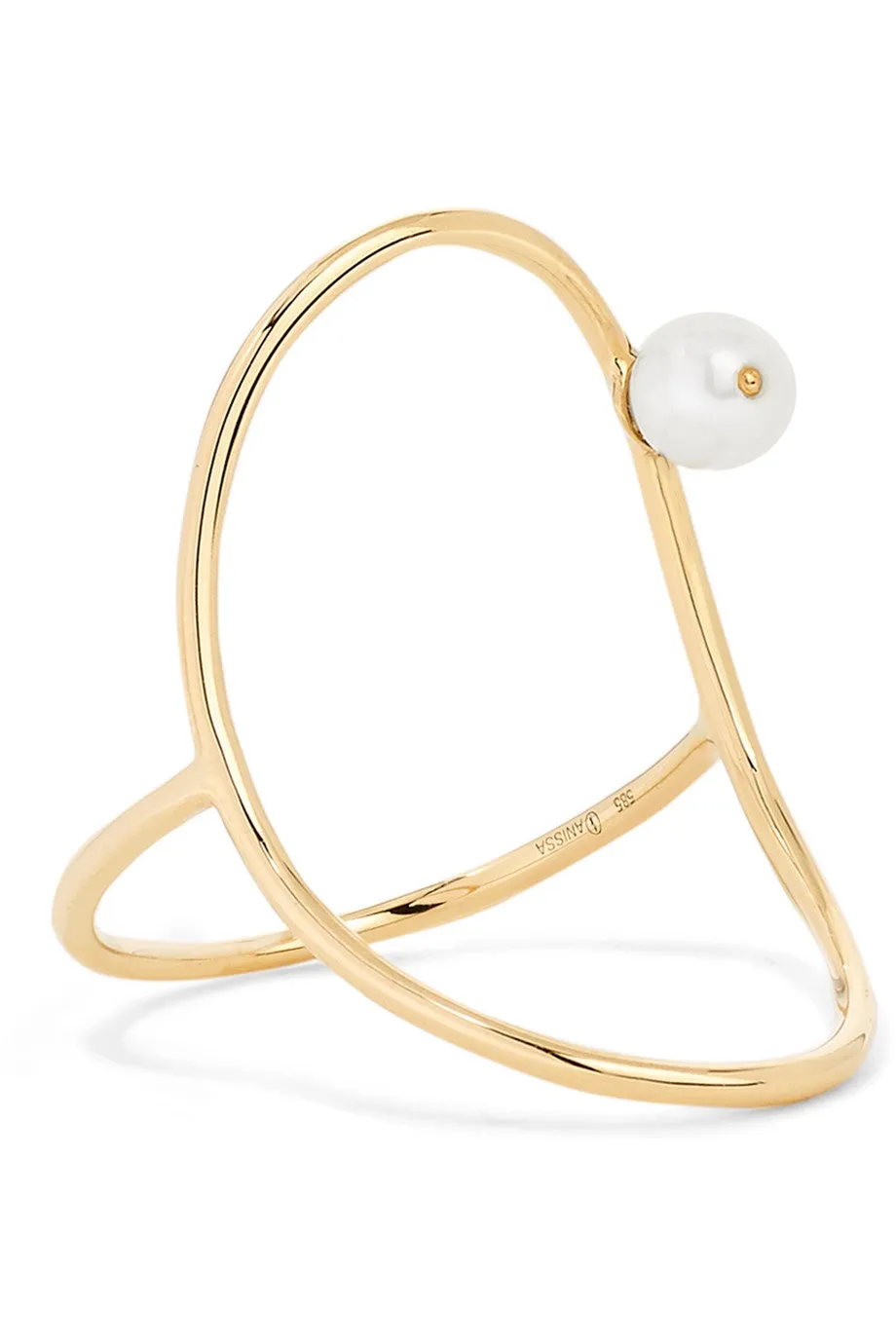 Anissa Kermiche Oval 14 Karat Gold Pearl Ring