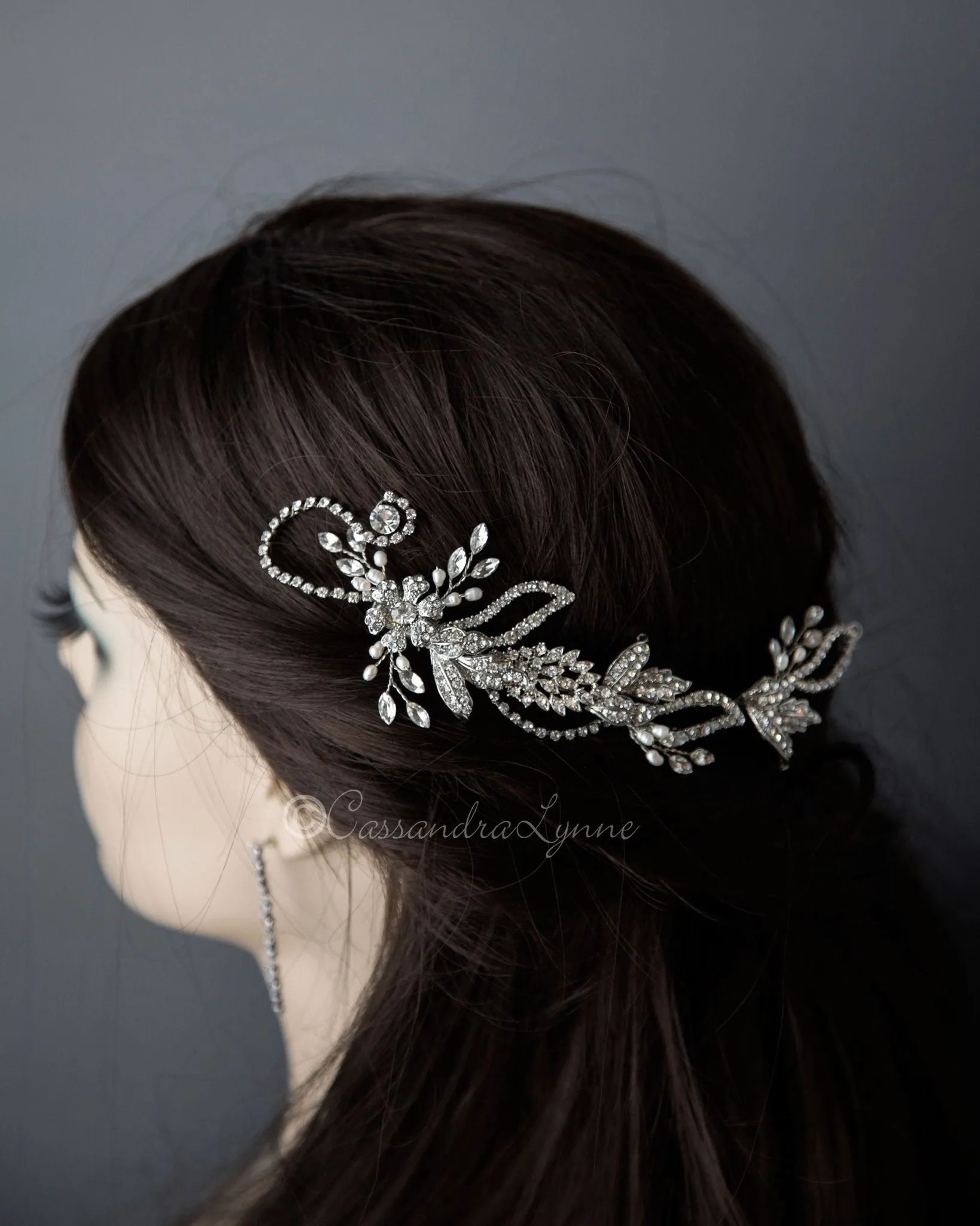 Antique Silver Wedding Hair Clip