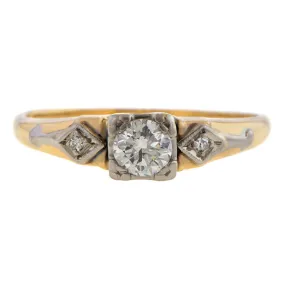 Art Deco Diamond Ring, RBC 0.20ct.