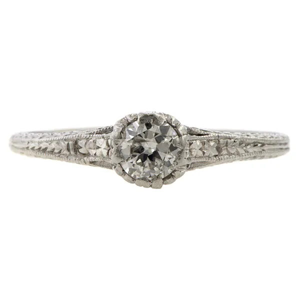 Art Deco Engagement Ring, Old Euro 0.25ct.