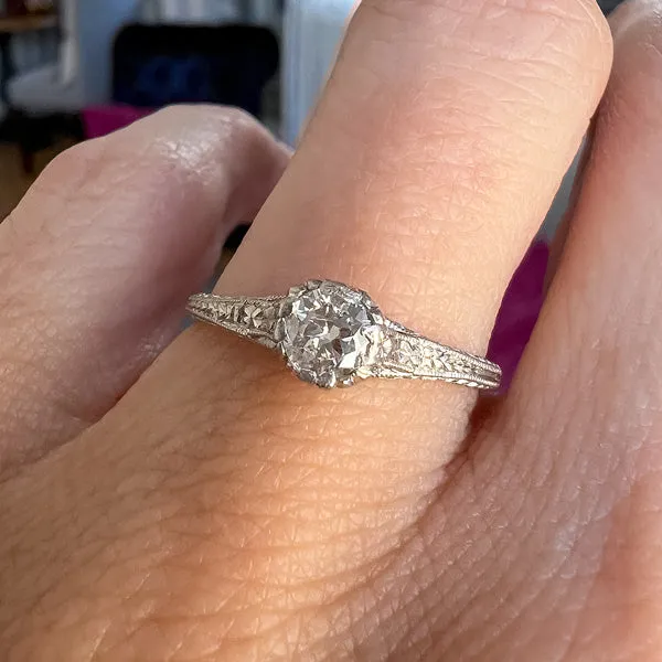 Art Deco Engagement Ring, Old Euro 0.25ct.