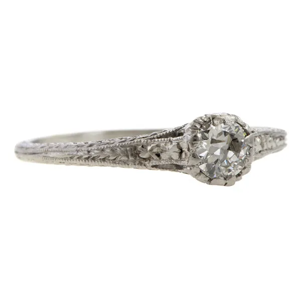 Art Deco Engagement Ring, Old Euro 0.25ct.