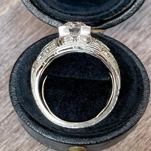 Art Deco Engagement Ring, RBC 1.14