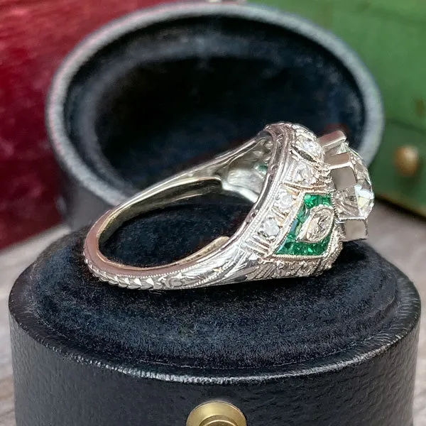 Art Deco Engagement Ring, RBC 1.14