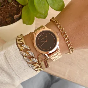 Attina Rosegold Watch Bracelet Stack