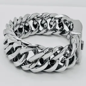 Bagger Bracelet - EASY BIKER - Curb Chain - Polished - 3/4 Inch wide - B134