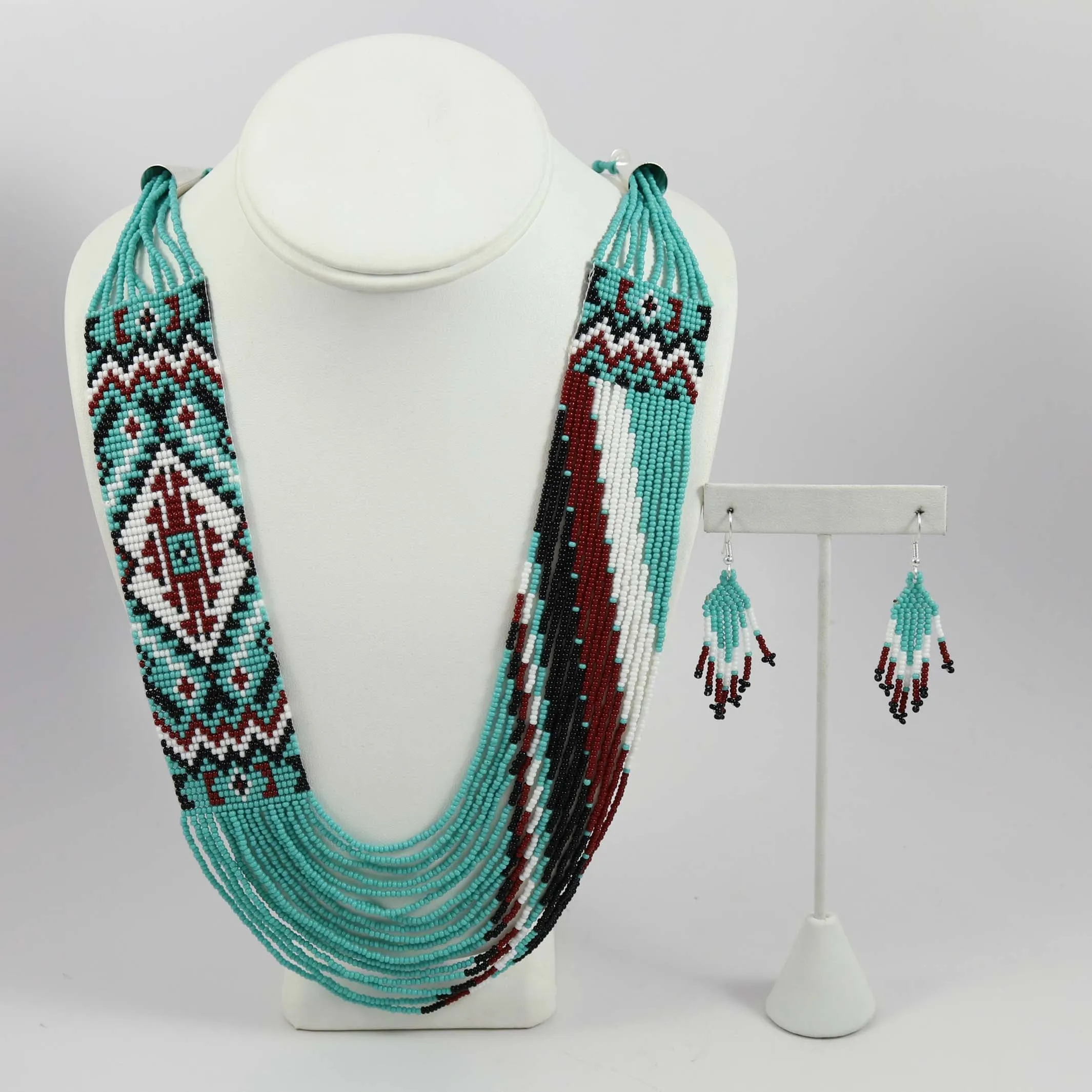 Beaded Necklace and Earring Set