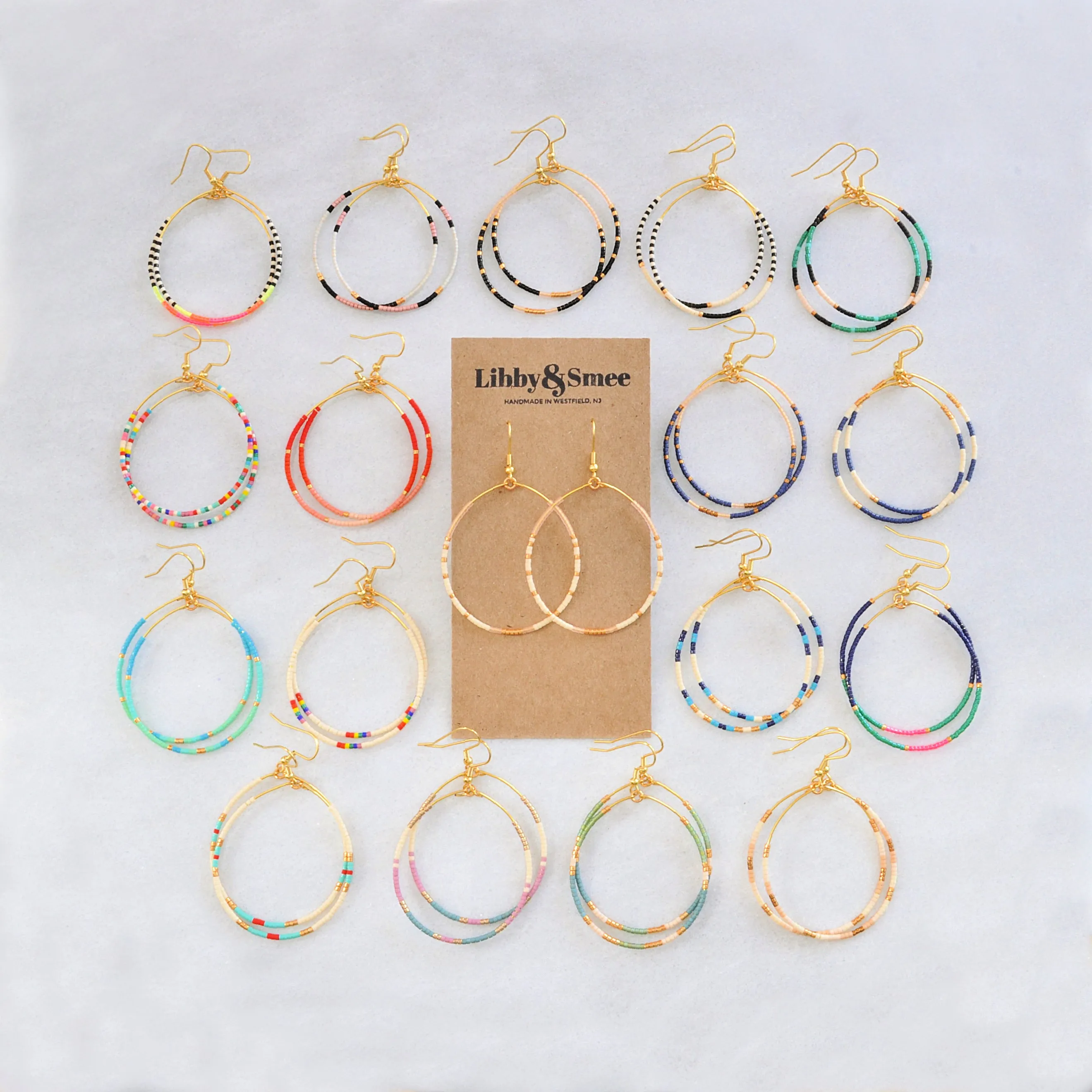 Big Beaded Hoops - RAINBOW