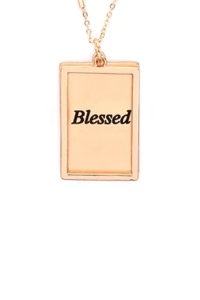 Blessed Etched Brass Pendant