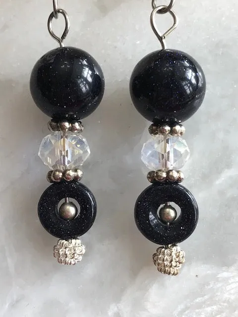 Blue Goldstone Earrings