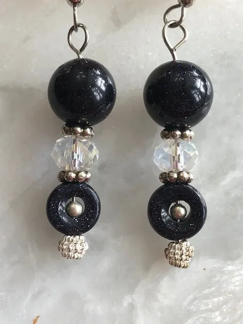 Blue Goldstone Earrings