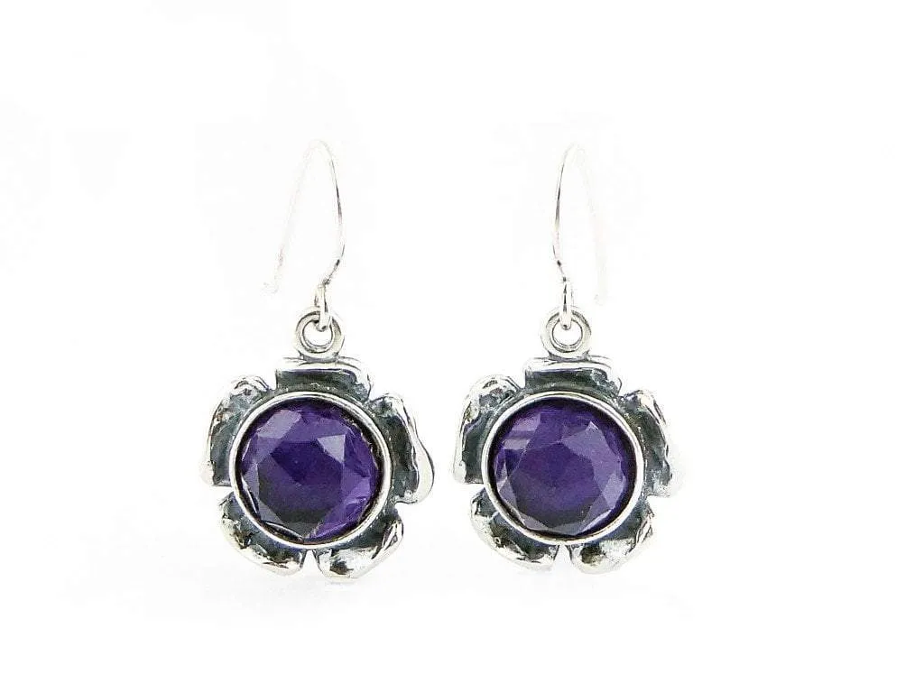 Bluenoemi Israeli Jewelry Earrings Sterling Silver Amethyst / Peridot Earrings, Israeli typical silver jewelry. Valentine gifts.