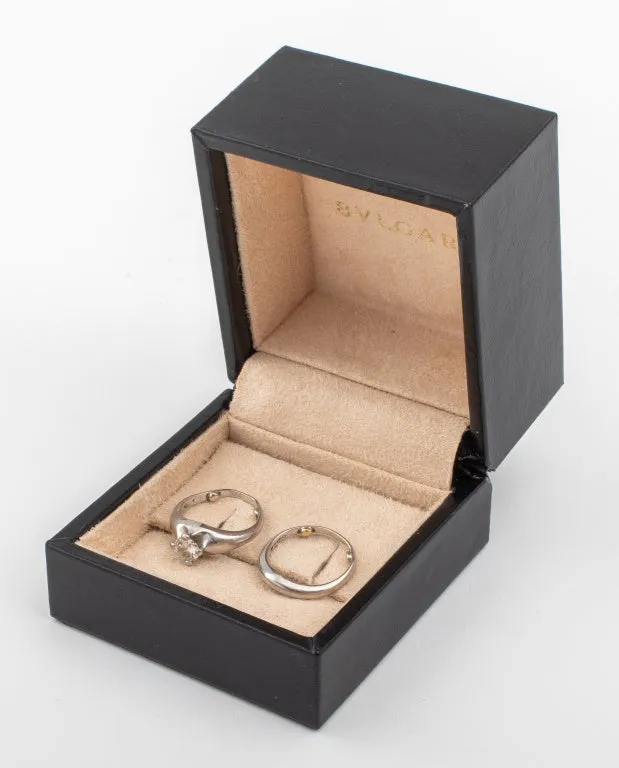 Bulgari Corona Diamond Platinum Wedding Ring Set