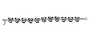 Bulldog Bracelet Jewelry Sterling Silver Handmade Dog Bracelet BD6-1BR