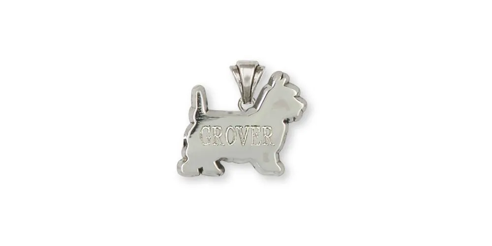 Cairn Terrier Pendant Jewelry Sterling Silver Handmade Dog Pendant CNWT33-P