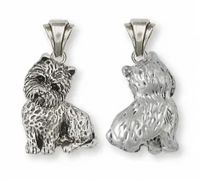 Cairn Terrier Pendant Jewelry Sterling Silver Handmade Dog Pendant CNWT7-P