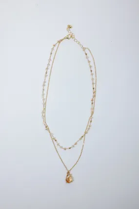 Champagne Crystal Double Necklace