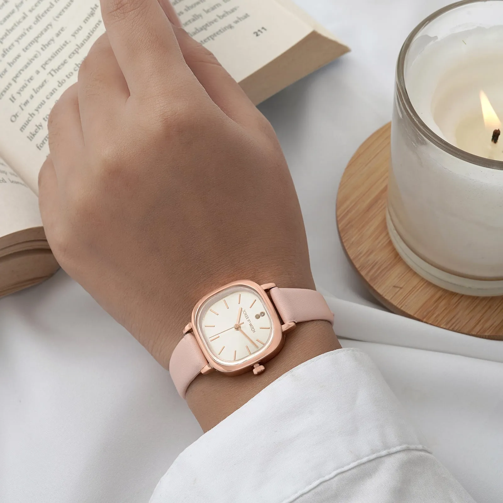 Cinque Rosegold Pink PU Strap Watch